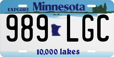 MN license plate 989LGC