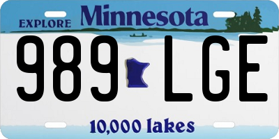 MN license plate 989LGE