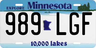 MN license plate 989LGF
