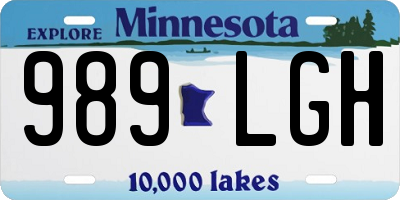 MN license plate 989LGH