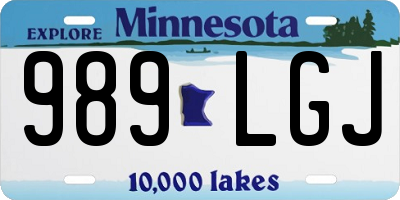 MN license plate 989LGJ