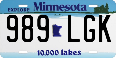 MN license plate 989LGK