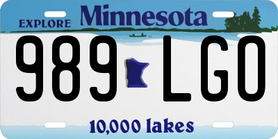 MN license plate 989LGO