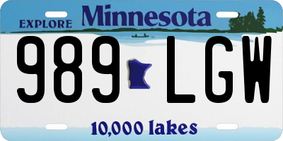 MN license plate 989LGW