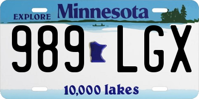 MN license plate 989LGX