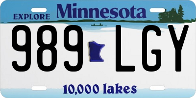 MN license plate 989LGY