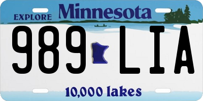 MN license plate 989LIA