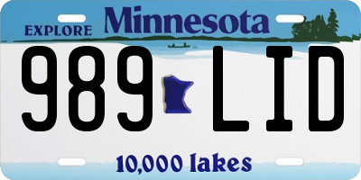 MN license plate 989LID