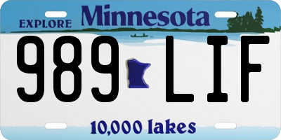 MN license plate 989LIF