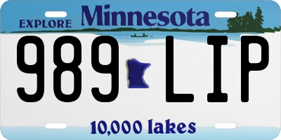MN license plate 989LIP