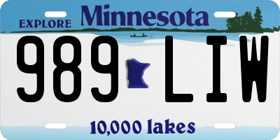 MN license plate 989LIW