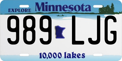 MN license plate 989LJG