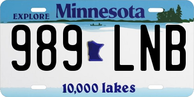 MN license plate 989LNB