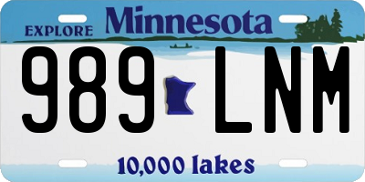 MN license plate 989LNM