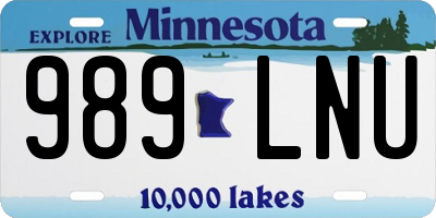 MN license plate 989LNU