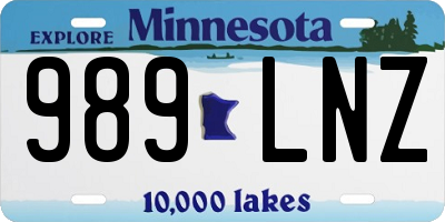 MN license plate 989LNZ