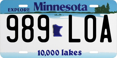 MN license plate 989LOA