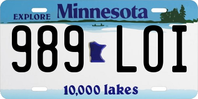 MN license plate 989LOI