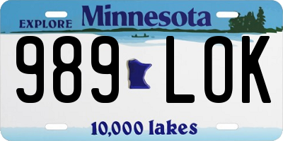 MN license plate 989LOK