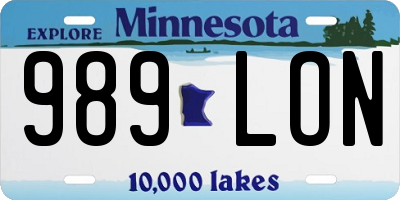 MN license plate 989LON