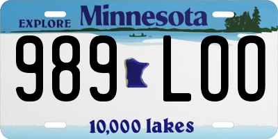 MN license plate 989LOO