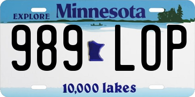 MN license plate 989LOP