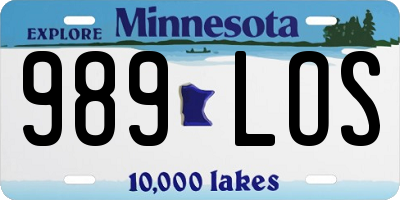 MN license plate 989LOS
