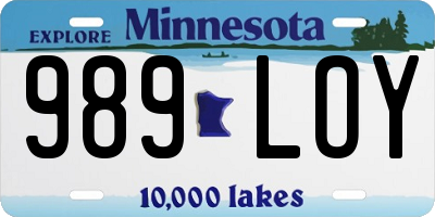 MN license plate 989LOY