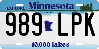 MN license plate 989LPK