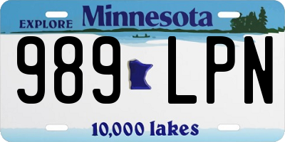 MN license plate 989LPN