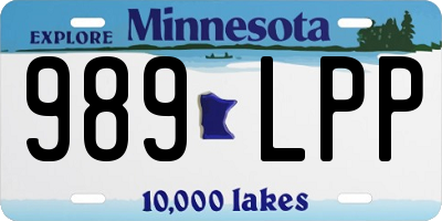 MN license plate 989LPP