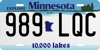 MN license plate 989LQC