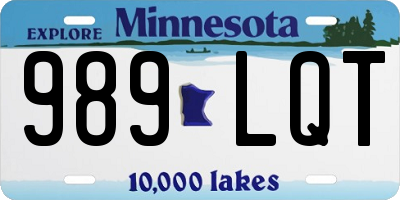 MN license plate 989LQT
