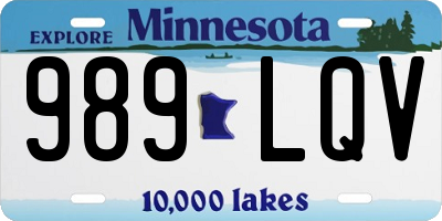 MN license plate 989LQV