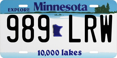 MN license plate 989LRW