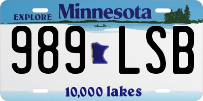 MN license plate 989LSB