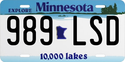 MN license plate 989LSD
