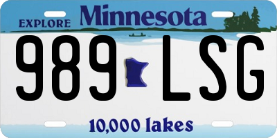 MN license plate 989LSG