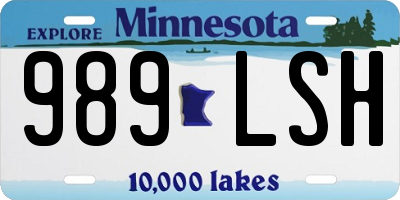MN license plate 989LSH