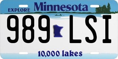 MN license plate 989LSI