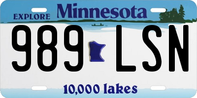 MN license plate 989LSN