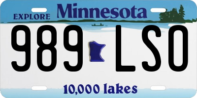 MN license plate 989LSO