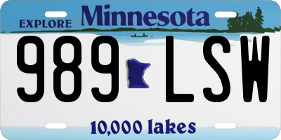 MN license plate 989LSW