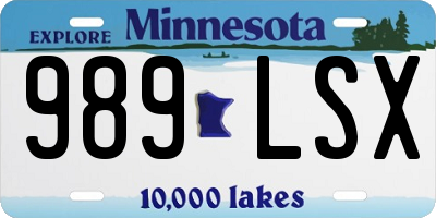 MN license plate 989LSX