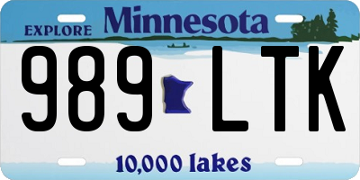 MN license plate 989LTK
