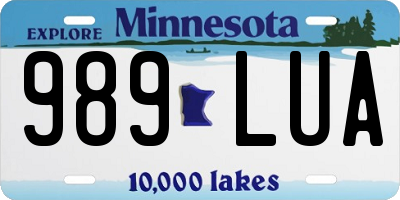MN license plate 989LUA