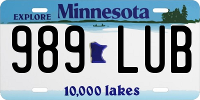 MN license plate 989LUB