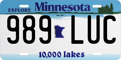 MN license plate 989LUC