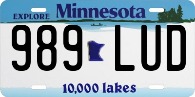 MN license plate 989LUD