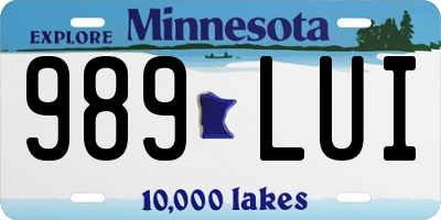 MN license plate 989LUI